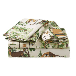Ensemble de draps en percale 100% coton 250 fils Camp Wandawega