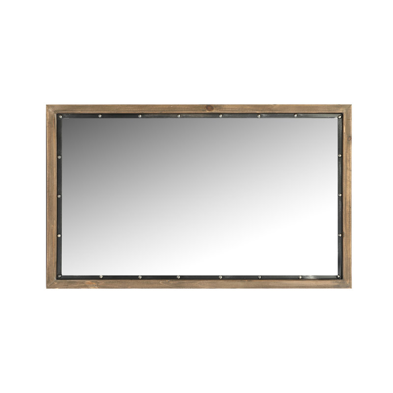 Rustic Rectangle Distressed Wood Wall Mirror