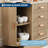 47in Sideboard Buffet Cabinet, Kitchen Fluted Coffee Bar Storage Console Cabinet with Arched Sliding Doors 4 Drawers for Living Dining Room Hallway Entryway