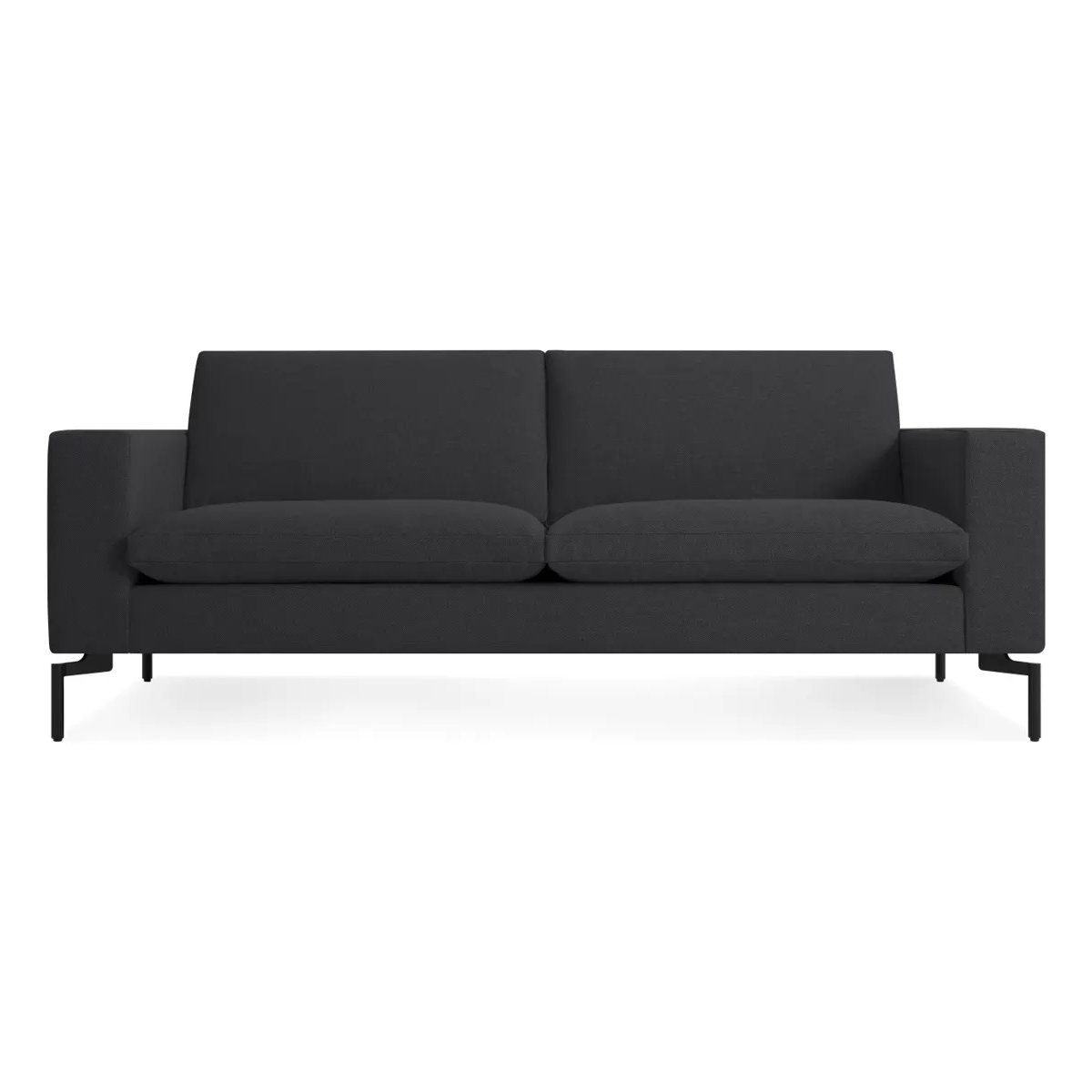 New Standard Upholstered Sofa, Black, Maharam Meld in Panda Polyester Blend, 32" H x 78" W x 35" D