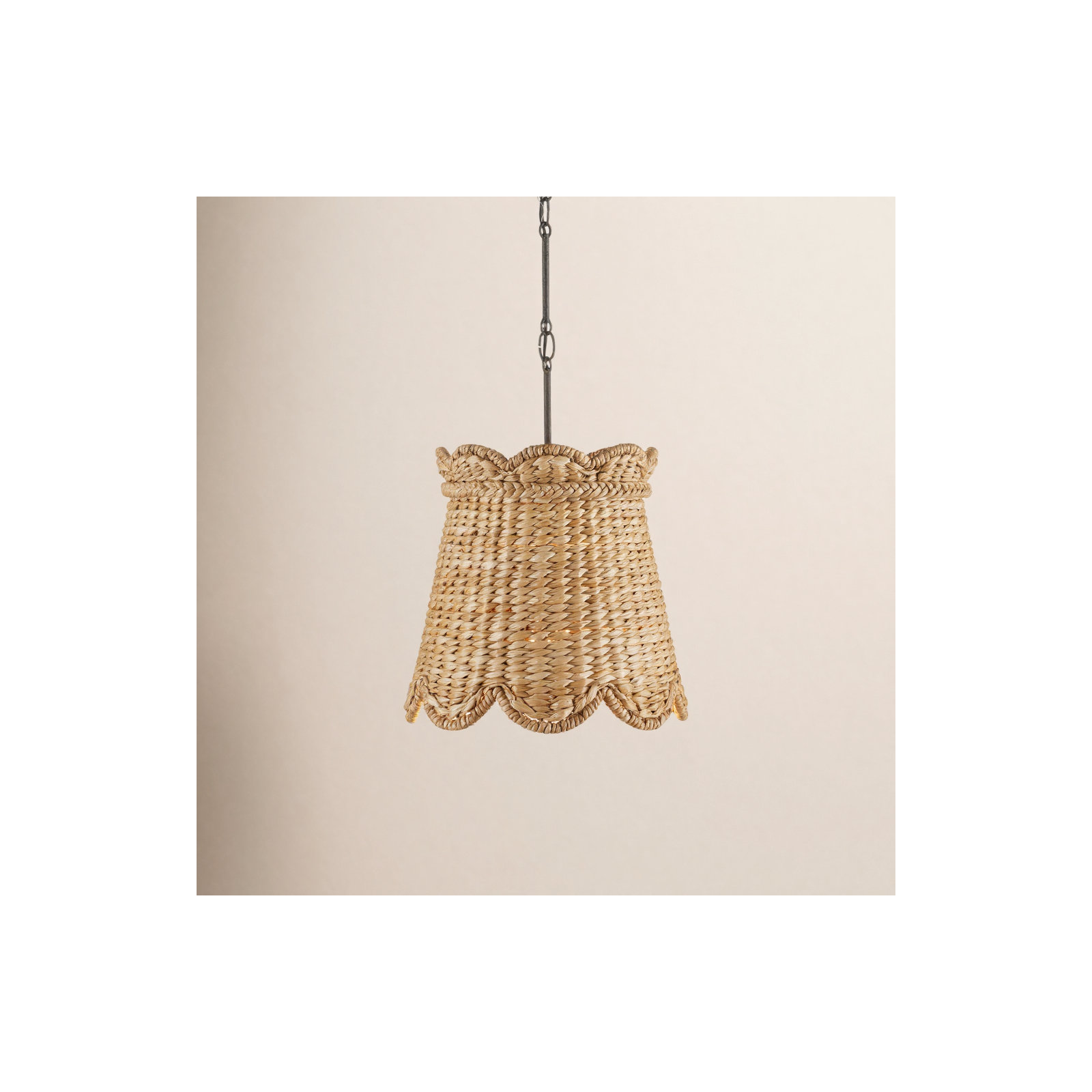 Single Light Wood Dimmable Pendant, 19" H x 14.5" W x 14.5" D
