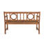 Banc d'extérieur en bois d'acacia à dossier arrondi de 51,2 po avec accoudoirs, terrasse en teck et sièges de jardin Apollo (capacité de 600 lb)-508015131