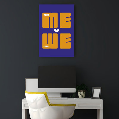 Turn Me Into We Abstract Contemporary Wall Art Print 1 Piece Wrapped Canvas Wall Art