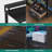 L Shaped Desk With Bookshelf and  Drawer, Corner Desk with LED Lights-2026964071