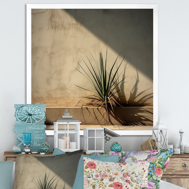 Plantes de minimalisme sur toile, H 24 po x l 24 po x P 1 po, Cadre simple blanc