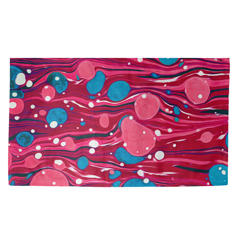 Tapis rouge à tourbillons paint Mcguigan, Rectangle 3 pi x 5 pi