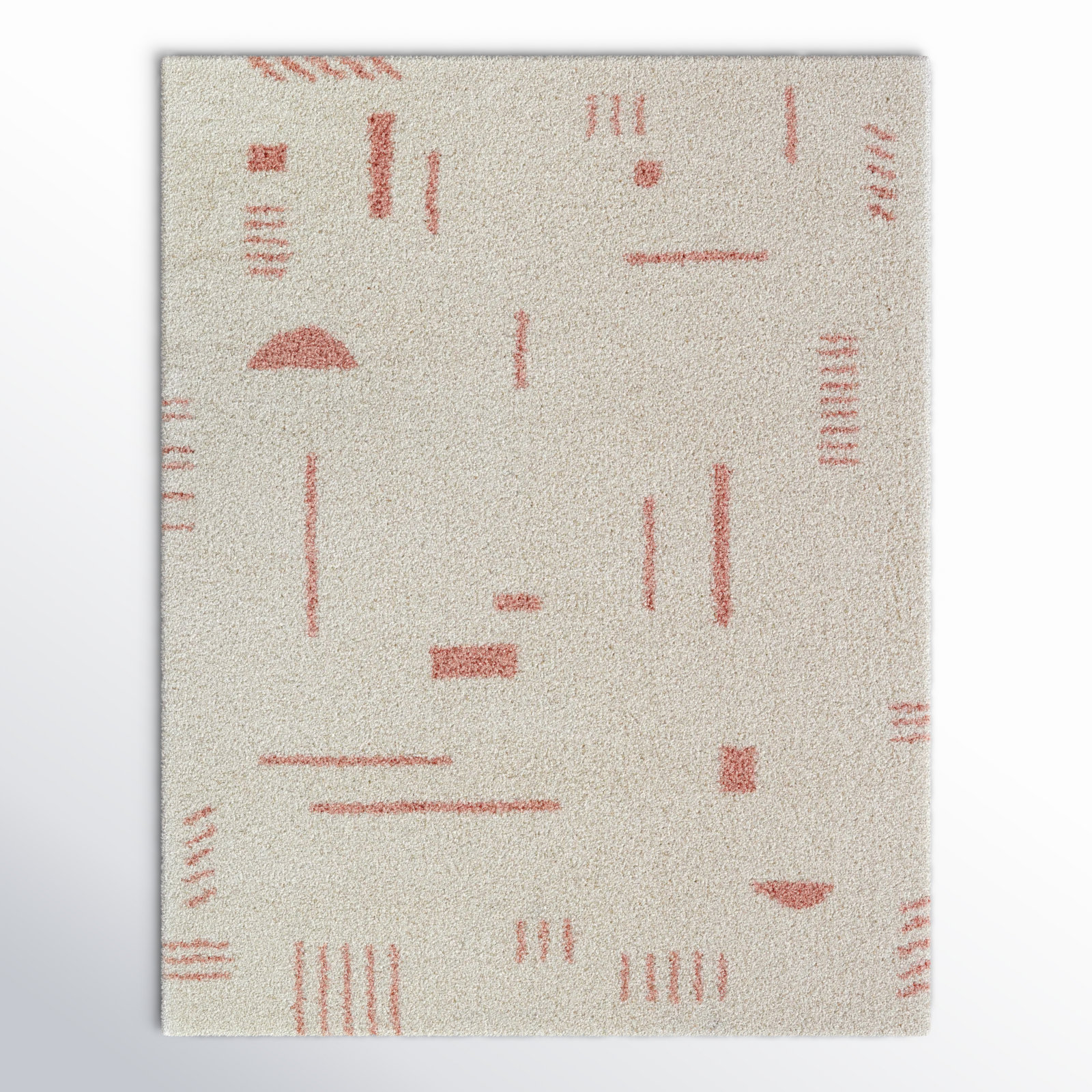 Morin White/Pink Rug, Rectangle 7'10" x 10'