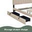 Grand lit plateforme tapissier en velours avec 2 tiroirs et 1 lit gigogne simple TG-1352703859