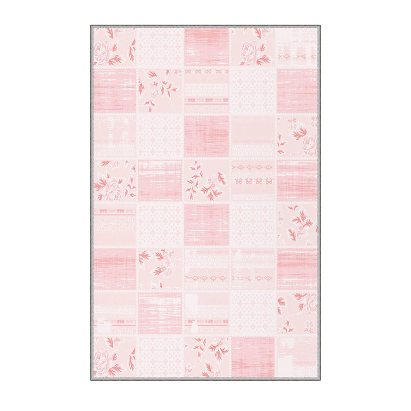 Stylish Woven Carpet, 100% Polyester, 0.3 in Pile Height | Antibacterial, Non-Slip PVC Felt Dot Underside, Machine Washable | 3D Digital Printing, Durable & Easy to Maintain - Perfect for Any Room