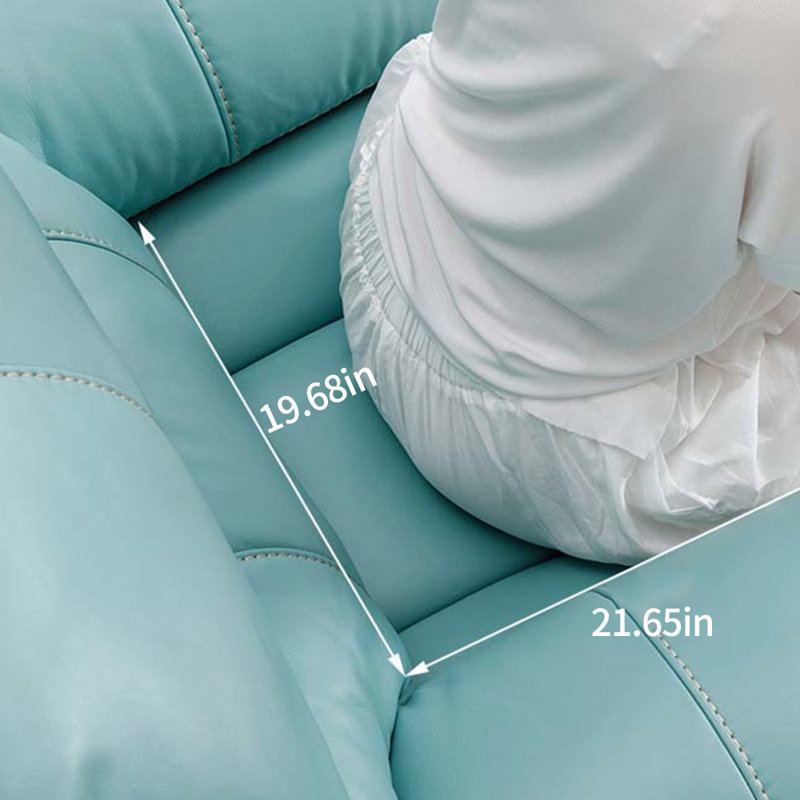 Kyann Recliner, Cyan Faux Leather