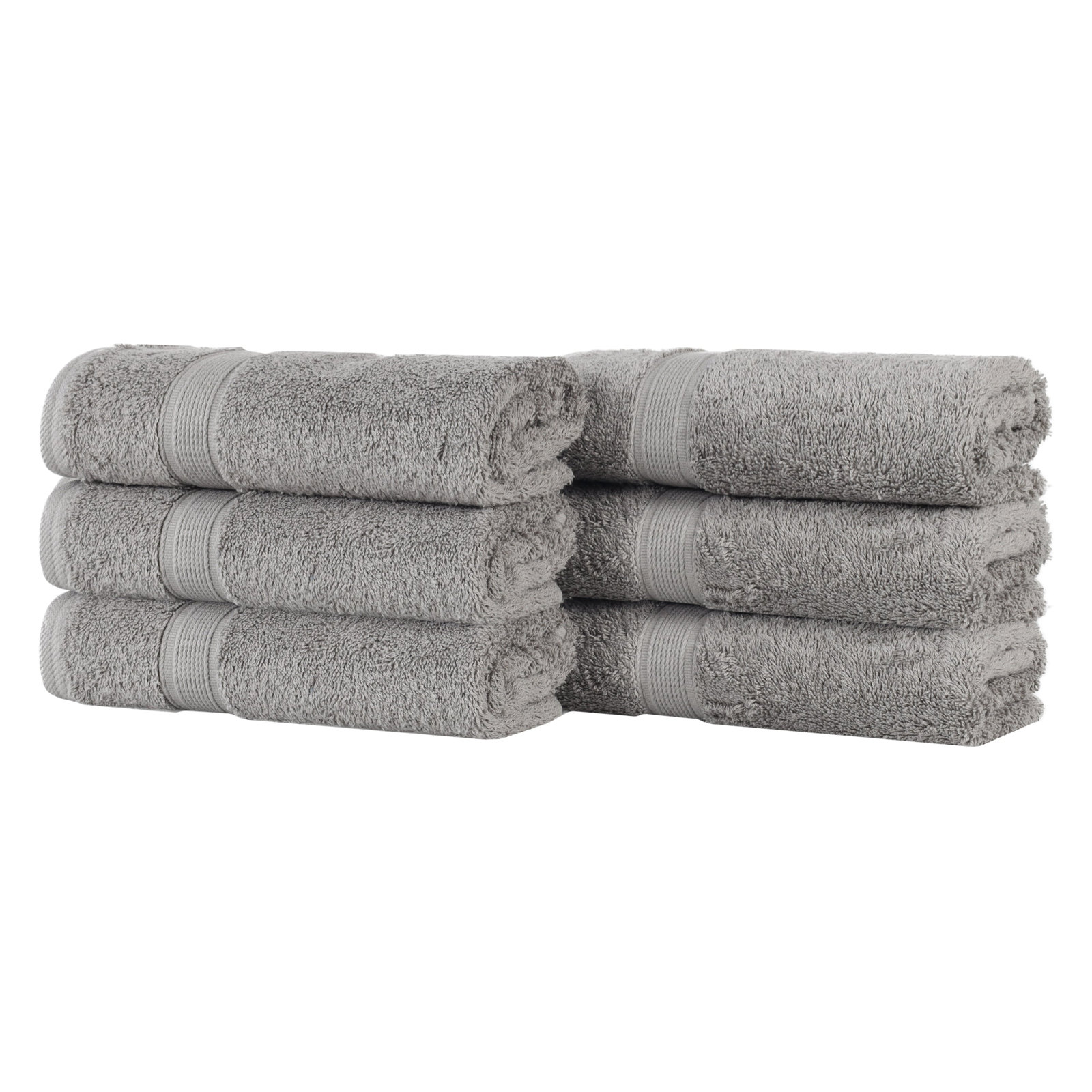 Organic Cotton Towel Set, Silver, 6 Hand Towel Set