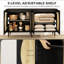 Buffet Boho, armoire avec tablettes réglables, noir