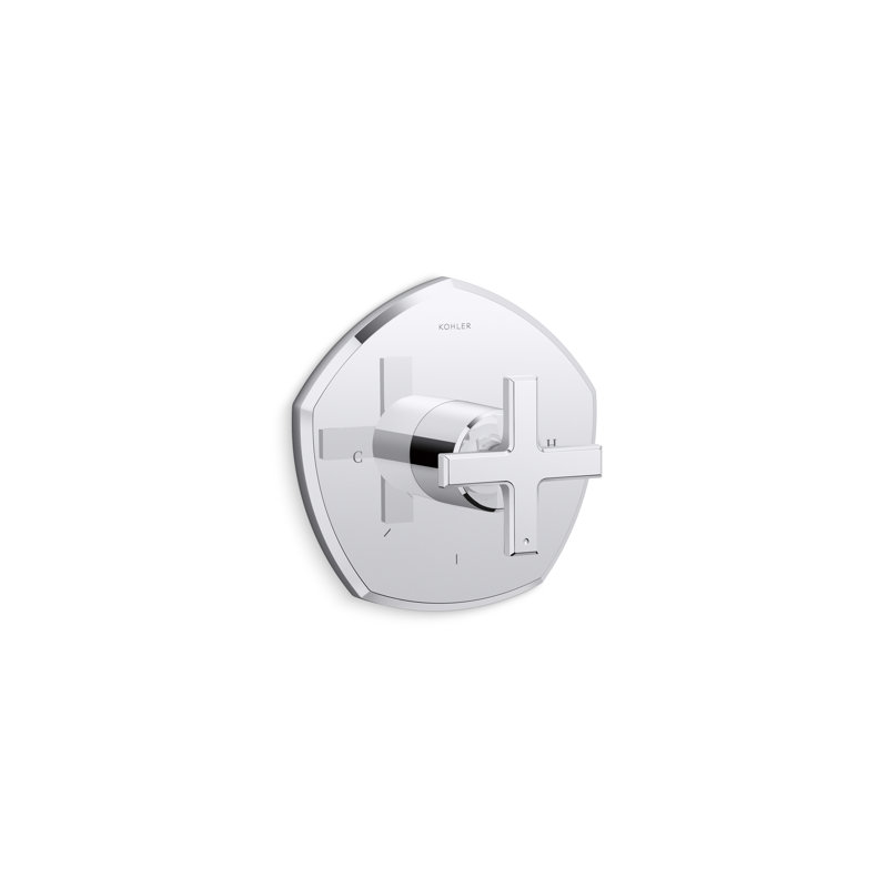 Occasion Thermostatic Valve Trim with Cross Handle, Polished Chrome