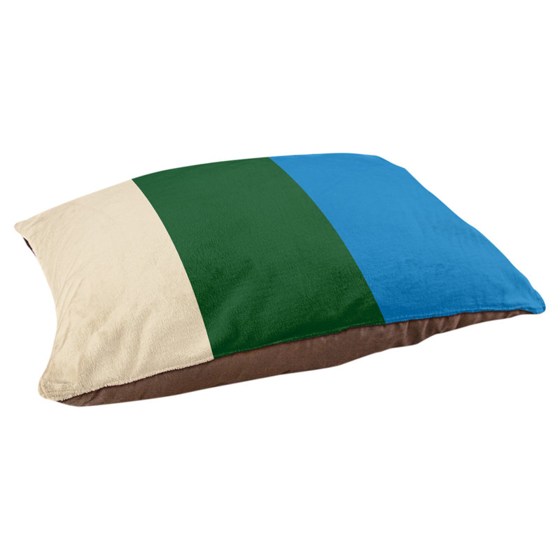 Coussin Milwaukee, Moyen (l 28 po x P 18 po x H 9,5 po), Crème de Cream City / vert de Good Land / bleu de