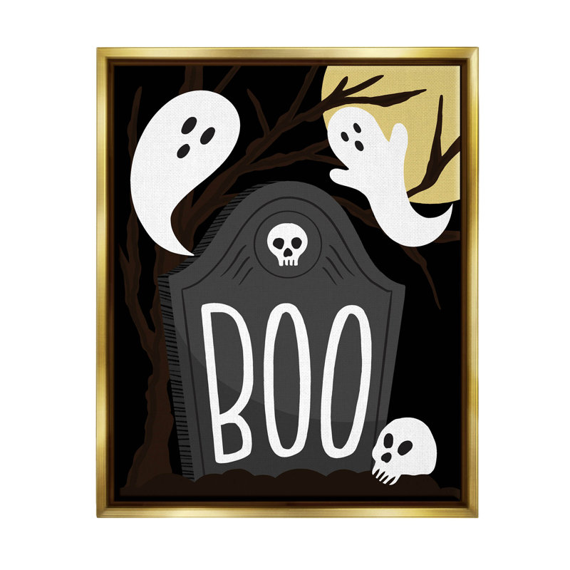 Boo Haunted Night, pierre tombale, art numérique par Hey Bre! Creative Studio, H 31 po x l 25 po x P 1,7 po