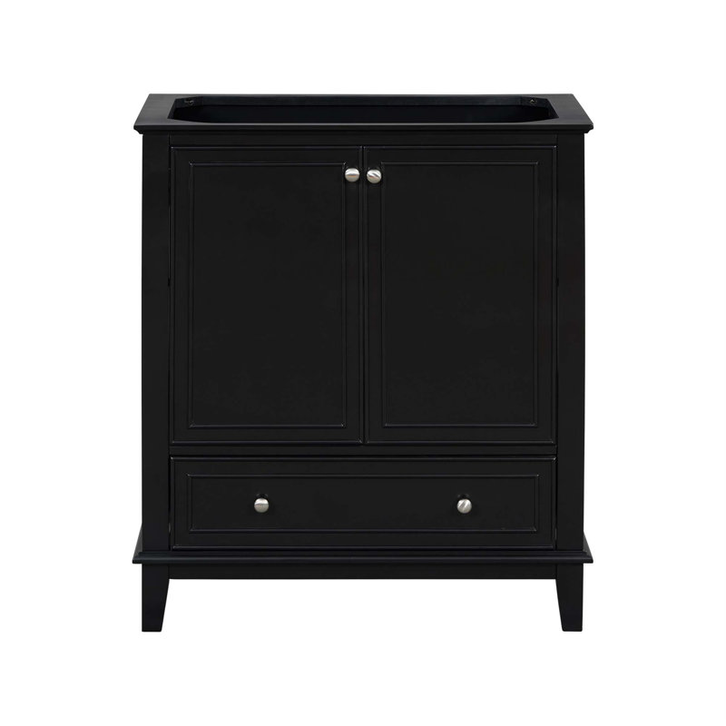 Meuble-lavabo 30 po sans lavabo, base seulement, armoire de salle de bain multifonctionnelle avec portes et tiroir, structure solide et panneau de fibres à densité moyenne