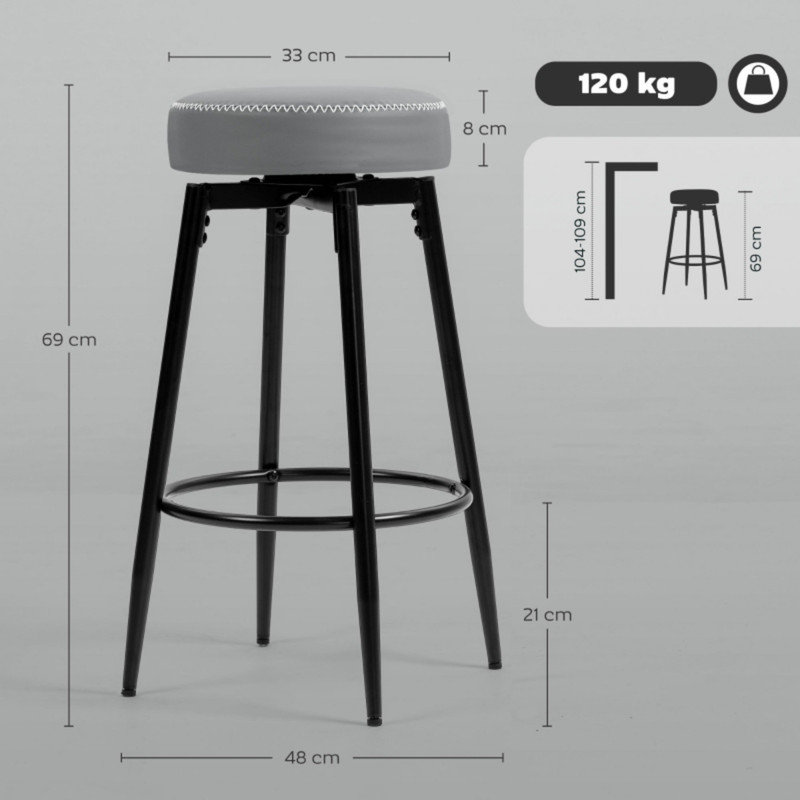 Counter Stool with Metal Frame