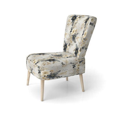 Chaise d'appoint rembourrée Ferns Gray and Beige