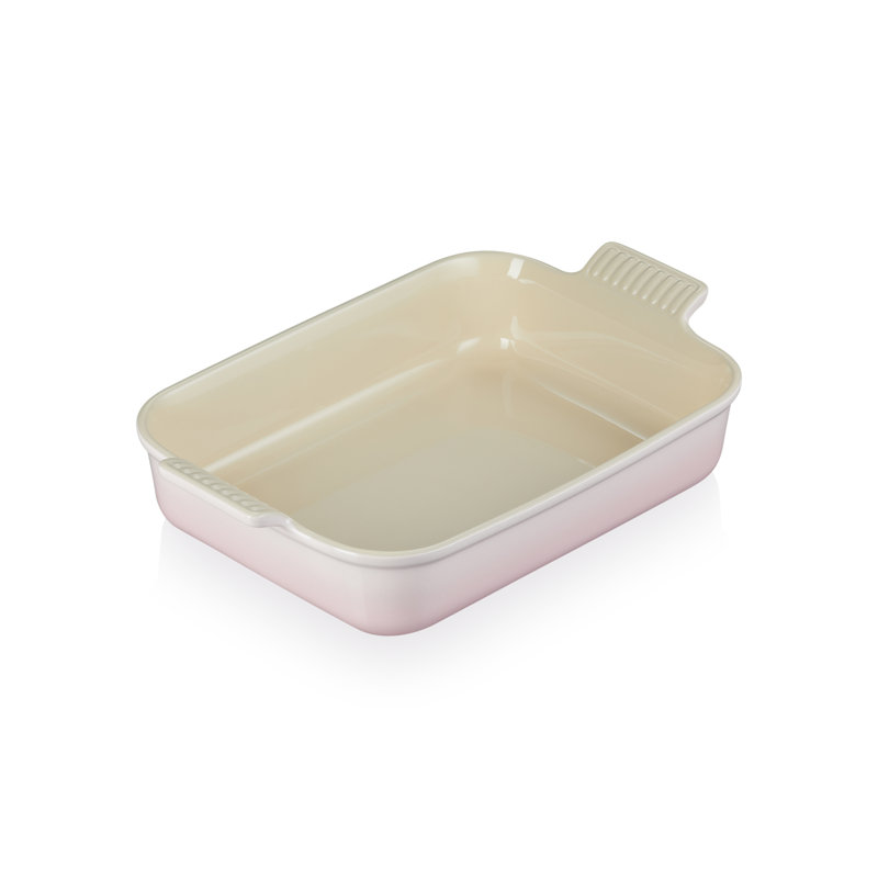 Le Creuset Stoneware Heritage Rectangular Dish, 32cm/3.85L, Shell Pink