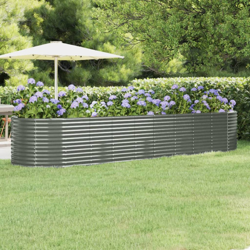 Catalapa Metal Raised Garden Bed, 26.8" H x 155.9" W x 39.4" D, Gray