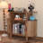 Round Record Player Stand With Charging Station, Turntable Stand Table With Open Storage, Audio Rack-1412725777