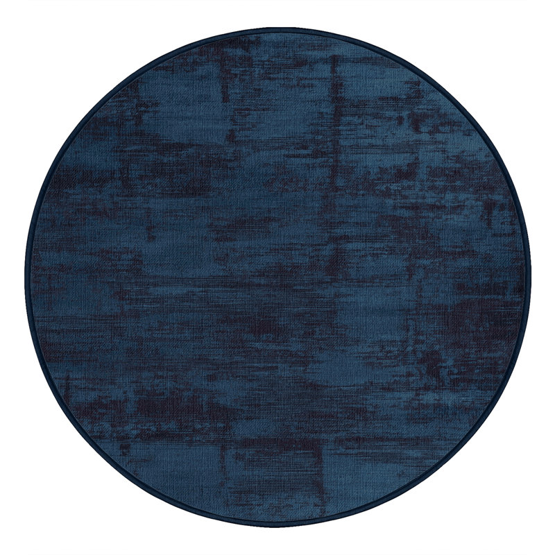 Tapis abstrait gris lavable à la machine, Rond 5 pi