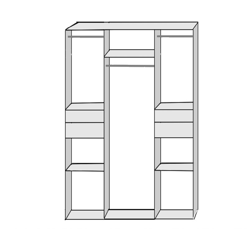 Macomb 5 Door Manufactured Wood Wardrobe, Oak/Graphite