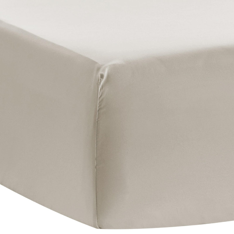 Drap-housse avec poche profonde de 16 pouces, Drap-housse de taille simple, Naturel
