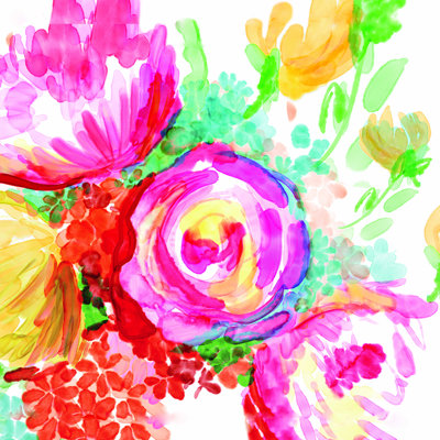 Aquarelle de fleurs éclatantes