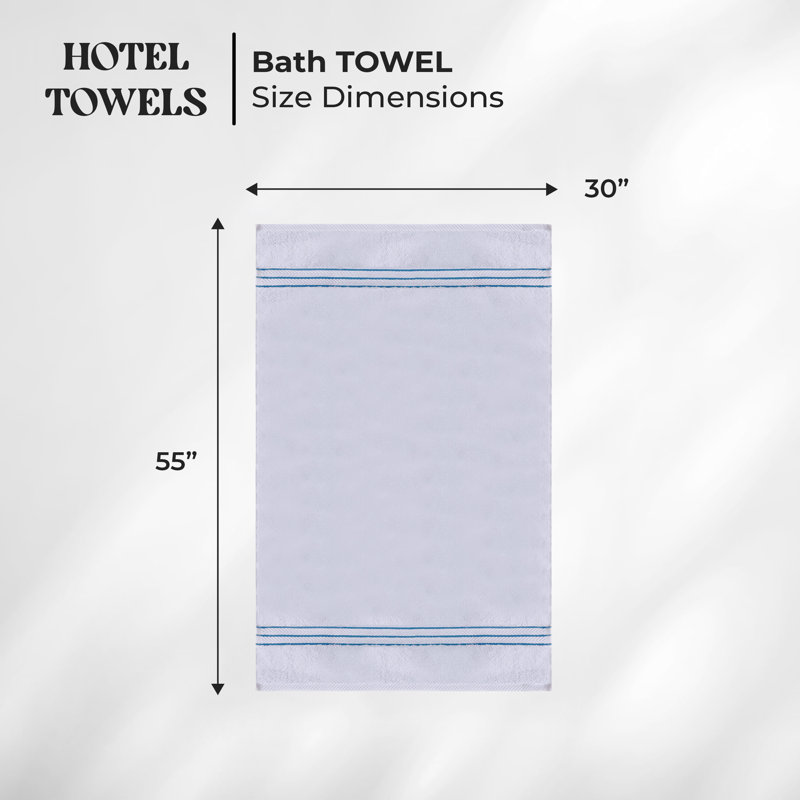 Josann Turkish Cotton Ultra-Plush Solid 4 Piece Bath Towel Set, Navy Blue