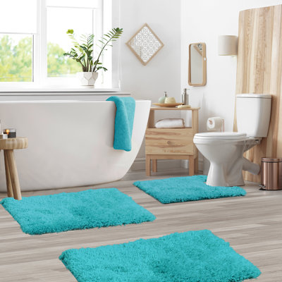 Kriebel Luxury Ultra Soft Bathroom Rugs with Non-Slip Backing (Set of 3)