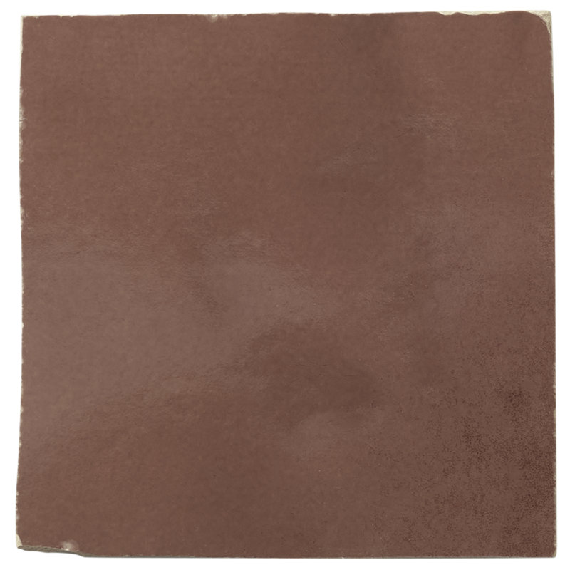 Virello 4x4 Glossy Ceramic Wall Tile, Chestnut Brown