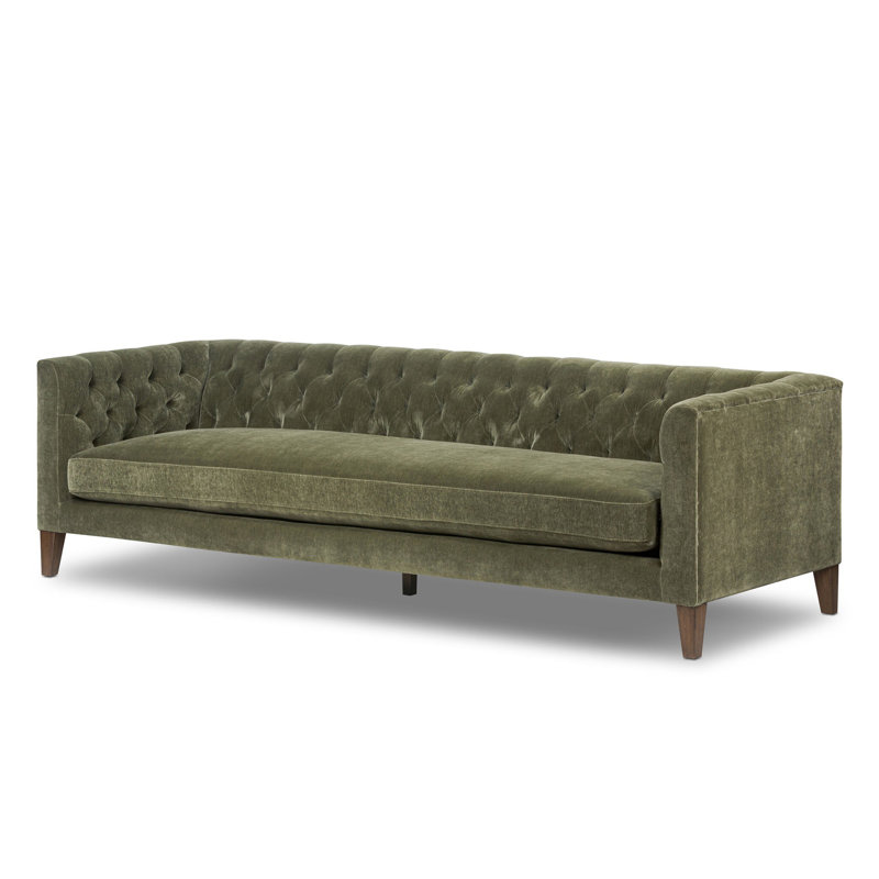 THURSTON SOFA-96"-DAKOTA WARM TAUPE, Amici Moss Velvet