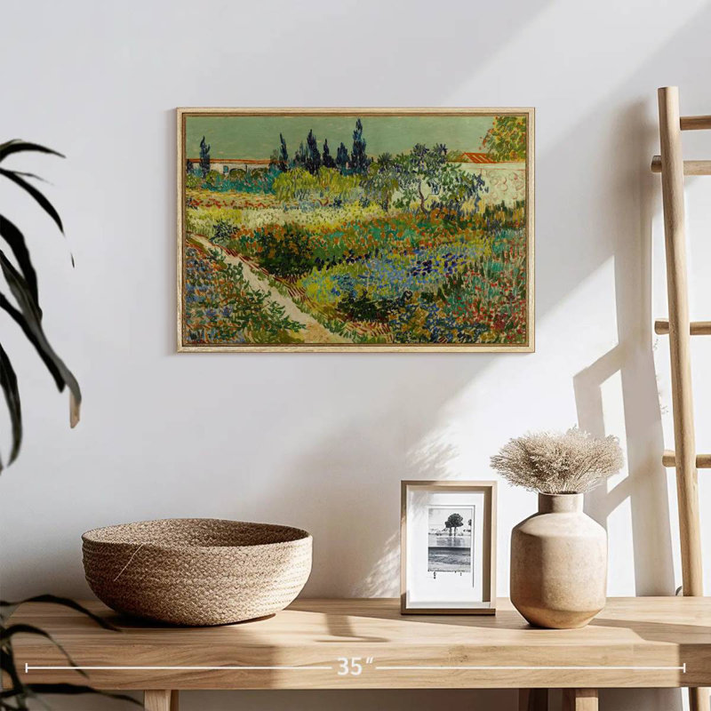 Jardin à Arles, Cadre flottant en bois naturel, 19 po x 13 po