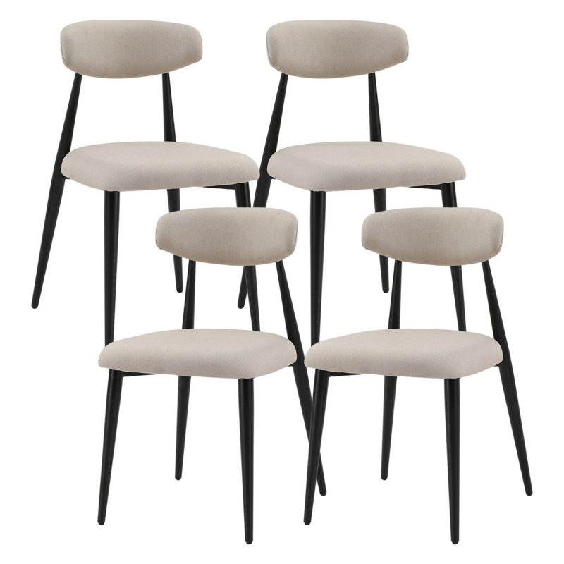 Chaise rembourrée Estefanita, Gris clair, Ensemble de 4