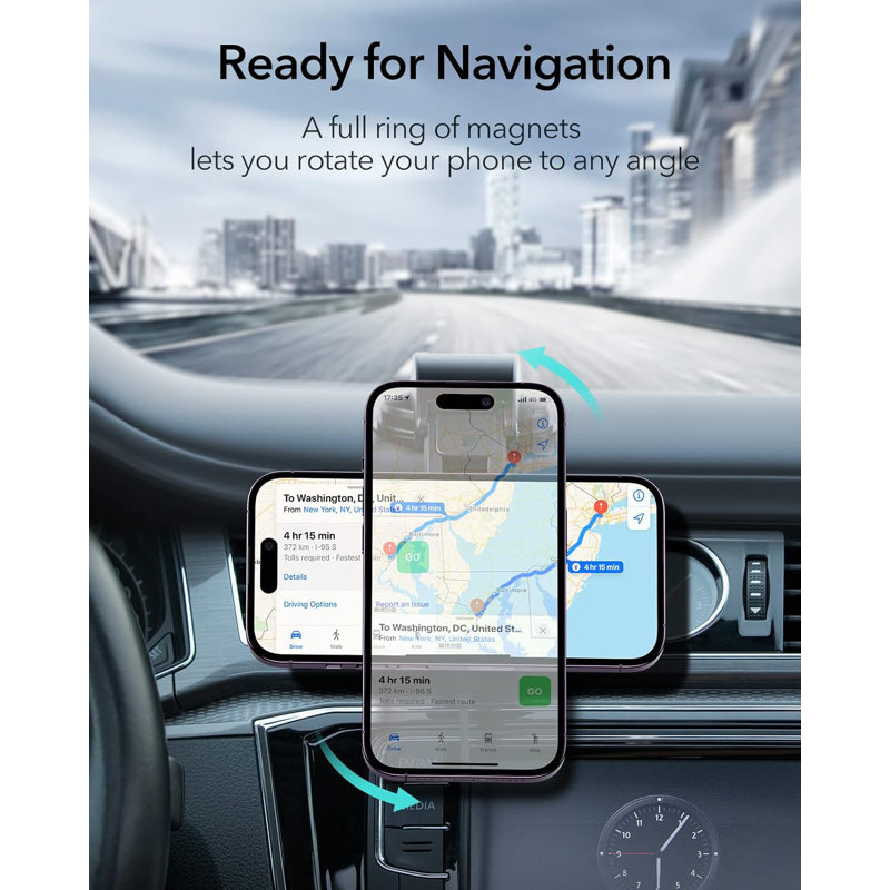 HaloLock Dashboard Wireless Charger Black