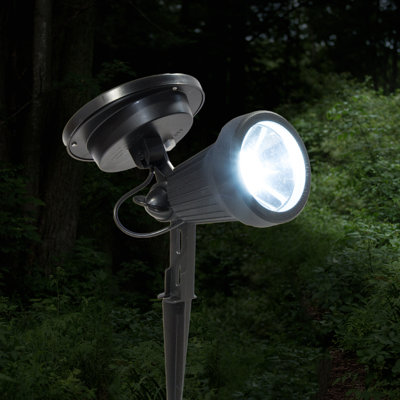 Projecteur en aluminium noir à DEL intégré à énergie solaire