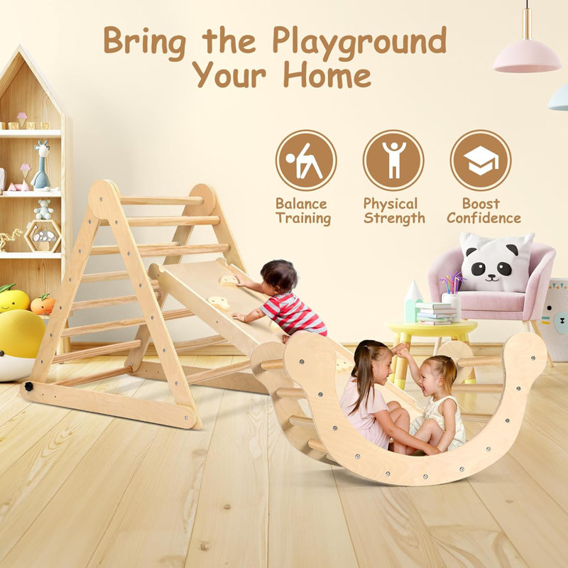 Deformable Pikler Triangle Set 20+ Modes Montessori Climbing Toy