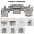10-Piece Outdoor Patio Sectional Conversation Set With Fire Pit Table And Swivel Rocker Chairs-1864721406