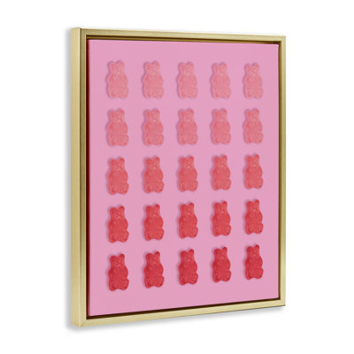 Cadre flottant Sweet Pink Gummy Bears, design par Lish Creative