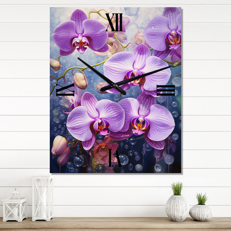 Horloge murale Orchidées, Très grand