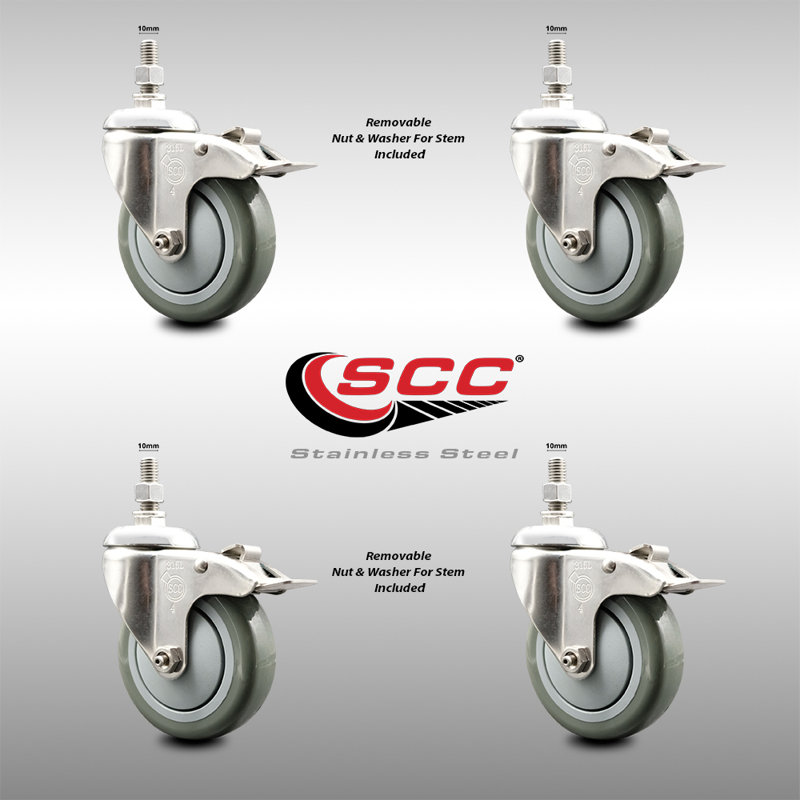 Polyurethane Casters, Gray
