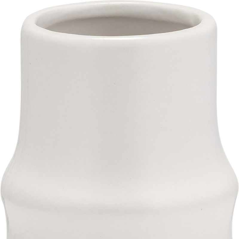 Vase en grès cérame avec motif sculpté étagé - Accent décoratif moderne pour décoration intérieure contemporaine et arrangements floraux