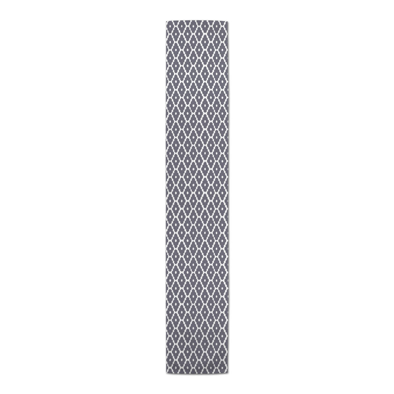 Fontana Geometric Table Runner, 72" x 16", Dark Gray