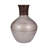 Decorative Vase Glass and Mango Wood Dual-Texture Ribbed Neck Home Office Bedroom Living Room Decor - 22" Pink
