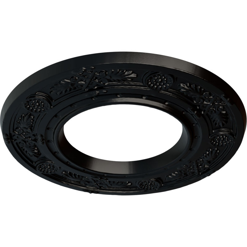 Médaillon de plafond H 8 po x l 8 po x P 0,5 po Daniela, Noir de jais