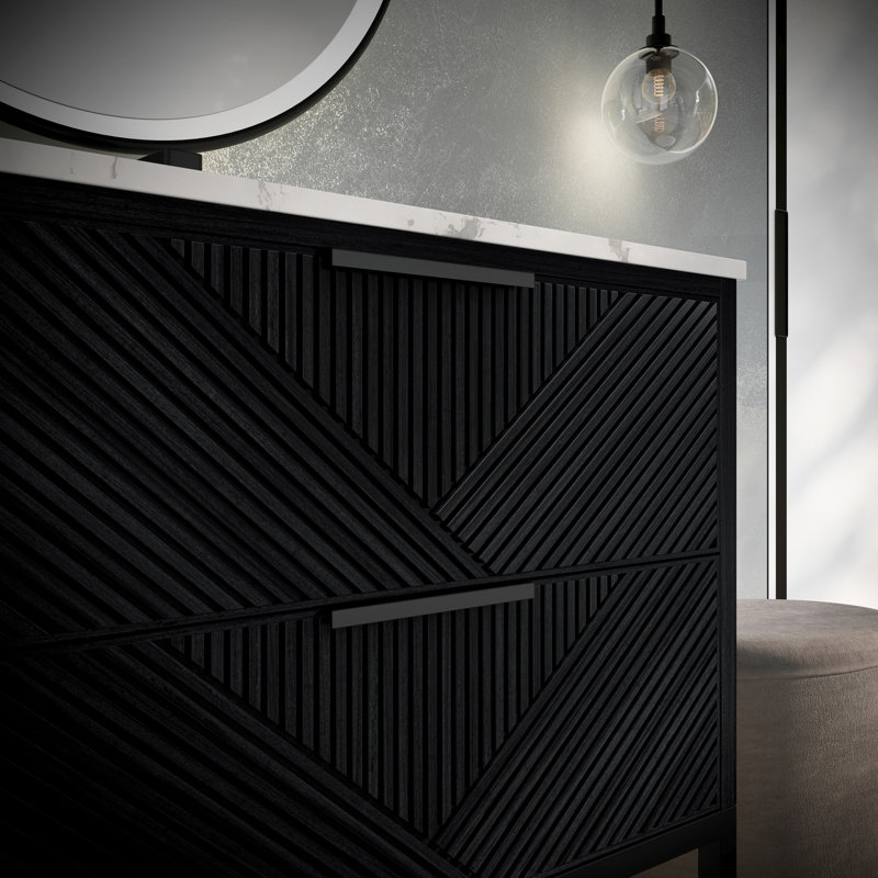 Diamond 30'' W Single Vanity, Charcoal Black, Brushed Nickel, Italian Carrara Marble