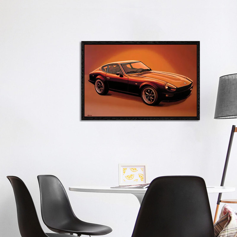 Datsun 240Z 1970 by Paul Meijering - Painting on Canvas, Black Framed, 101.6 cm H x 66.04 cm W