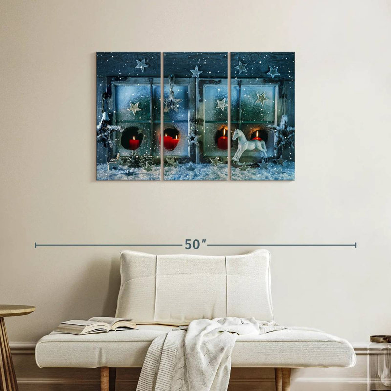 White Christmas Window, 24" H x 38" W