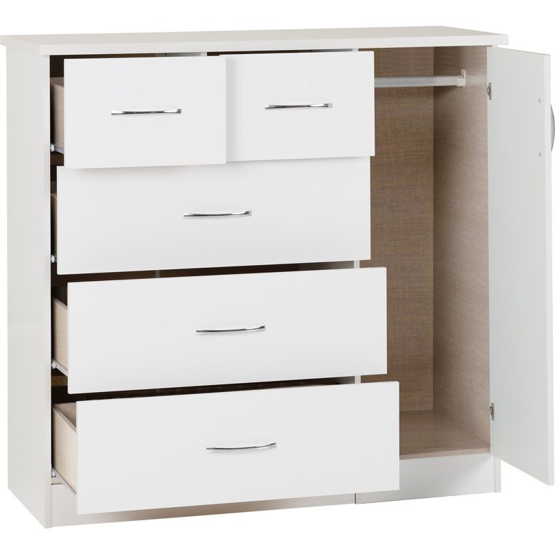 Cascio 1 Door Wardrobe, White Gloss